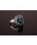 Ethinic Square Shaped Faceted Green Onyx Ring
