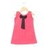 Pink Sleeveless A Line Black Bow Dress