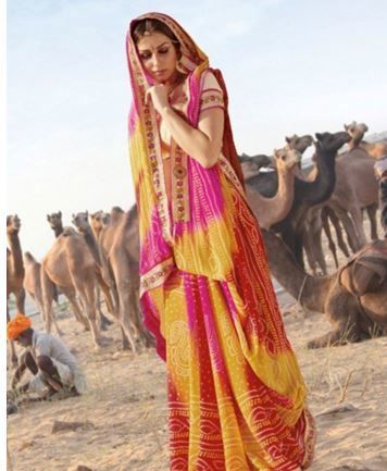 Buy Yellow Sarees for Women by Siril Online | Ajio.com