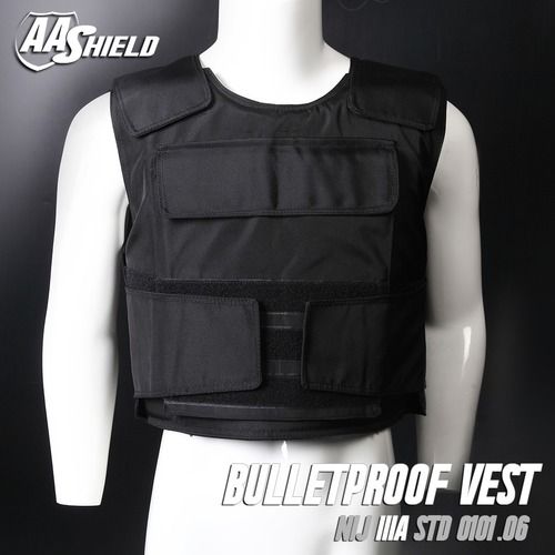 AA Shield Bullet Proof Vest Comfort Concealable Aramid NIJ IIIA 3A Size L Black