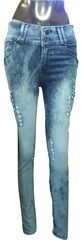 Blue Dobby Denim Stretchable Women Jeans