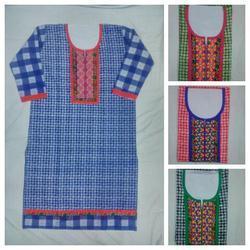 Ladies Denim Printed Kurti