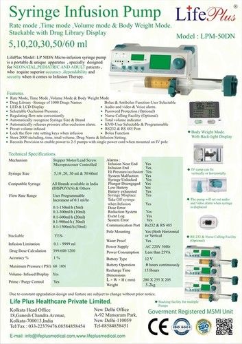 Syringe Infusion Pump (Model LPM-50DN)