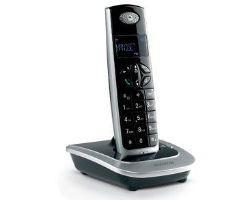 Cordless Phone Black Silver & White Silver