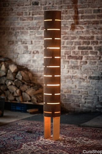 CuroShop Wooden Arc Floor Lamp