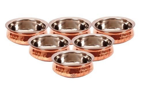 Traditional Steel Copper Bottom Pots