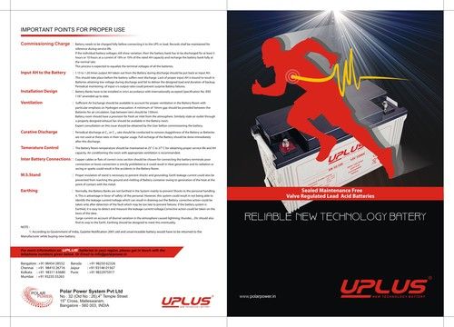 Premium Quality Uplus Leoch SMF Batteries