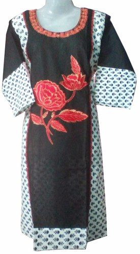 Printed Embroidered Cotton Kurti