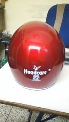 Red Full Face Fiber Glass ISI Helmet