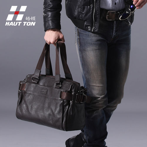 Hautton Cowhide Genuine Leather Men Bags (B132)