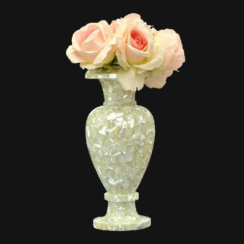 White Marble Inlay Vase
