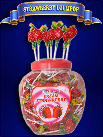 Cream Strawberry Lollypops