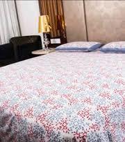 Red-Sky Blue Printed Sonakshi Bedsheets