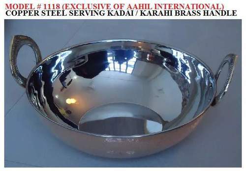 Copper Steel Serving Kadai