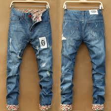 Crushed And Torned Designed Jeans