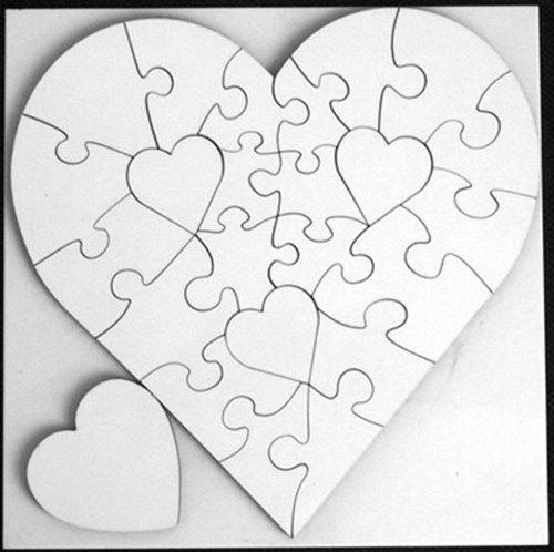 10Set Heart Puzzle Blank 10 Sets Sublimation Blank Jigsaw Love Style  Transfer