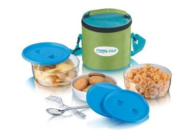 Picnic Bag - 6 Piece Set with 600 ml Tritan Containers & 400 ml PP Container, Includes Utensils & Durable Carrying Bag