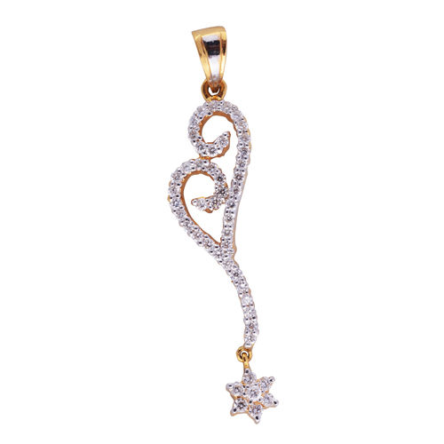 18k Gold Contemporary Round Diamond Pendant (P.set-229)