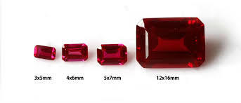 Emerald Cut Synthetic Ruby Gemstone