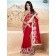 Red Thread Work Saree With Unstitched Blouse Piece