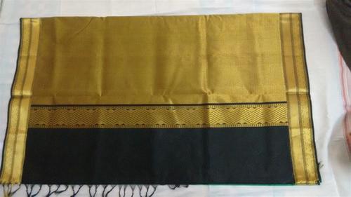 Golden And Black Handloom Cotton Sarees