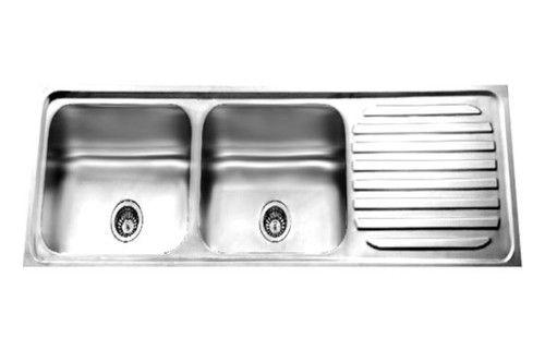 Premia Kitchen Sinks Double Bowl With Drainboard