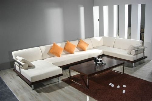 Wooden Base And Steel Leg Sofa