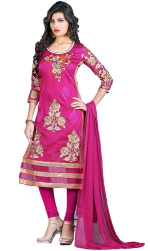 Neerja Women'S Faux Leather Semi-Stitched Salwar Suit