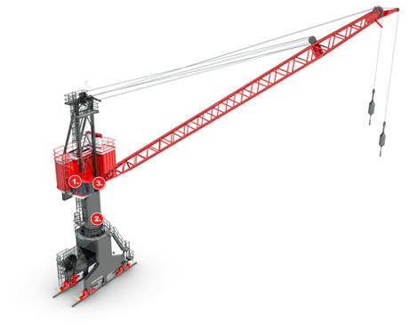 Floating Dock Crane - 50 Ton Lifting Capacity, 40 Meter Outreach | Ergonomic Cabin Design, Real-Time Safety Monitoring, Optimized Operator Safety