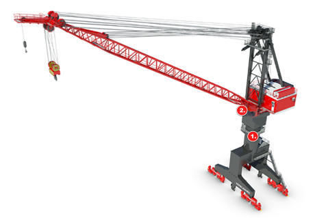 Single Boom Shipyard Cranes - Heavy-Duty Steel Structure, Ideal for Ship Outfitting and Repair