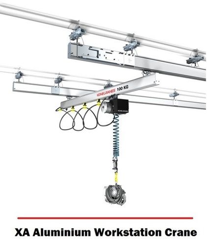 XA Aluminium Workstation Cranes - 2,000 kg Lifting Capacity | Lightweight, Durable Enclosed Aluminium Profile, Ceiling-Mounted or Freestanding