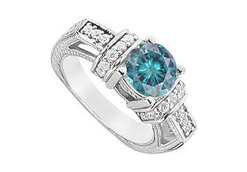 Blue Diamond Engagement Ring