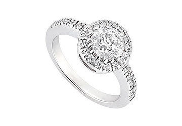 White Gold Halo Semi Mount Engagement Ring