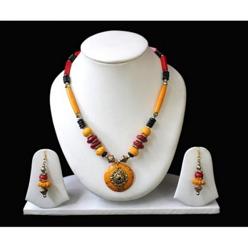 Yellow and Red Banjara Necklace