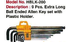 9 Pcs Extra Long Ball Ended Allen Key Set with Plastic Holder