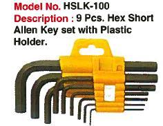 9 Pcs Hex Short Allen Key Set with Plastic Holder