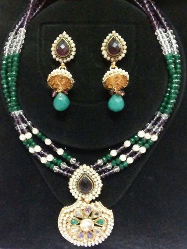 Polki Necklace And Jewelry With Ad