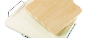 Square Pizza Stone With Wooden Spatula