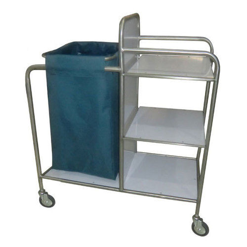 Linen Changing Trolley - 90(L) x 45(W) x 110(H) cms | Durable Design with Removable Wheels and Attached Brakes, Multiple Racks for Efficient Storage