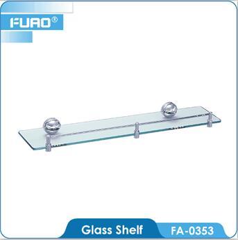 Wall mounted bathroom glass shelf