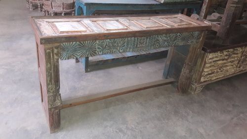 Panel And Carving Wood Table