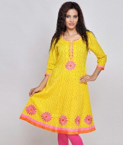 Ladies Cotton Embroidered Kurti - Traditional Design with Contemporary Patterns, Perfect for Any Occasion