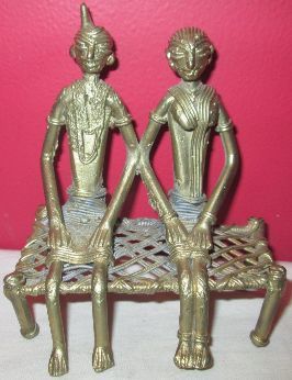 Brass Tribal Couple Sculpture