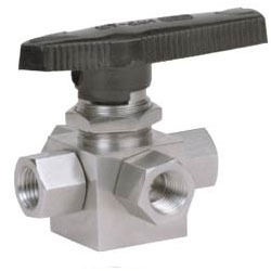 Three Way Ball Valve Bottom Inlet Screwed Ends