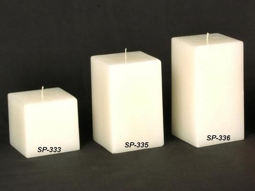Unscented Square Pillar Candles