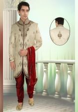 Men Brocade Beige Men Indo Western