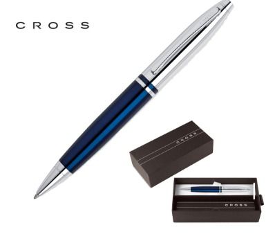 Cross Calais Chrome Blue Ball Pen 