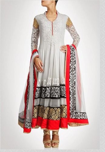 White Color Long Anarkali Suit