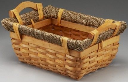 Brown Woodchip Baskets With Handle