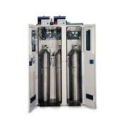 Semiconductor Gas Cabinets - PLC and Microprocessor Controlled, Self-Retracting Cylinder Ramps for Easy Access, Recessed Scales and Skylights for Enhanced Safety